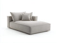 Chaiselongue Stoff 185x92x76 cm - Greige - breite Polsterfläche