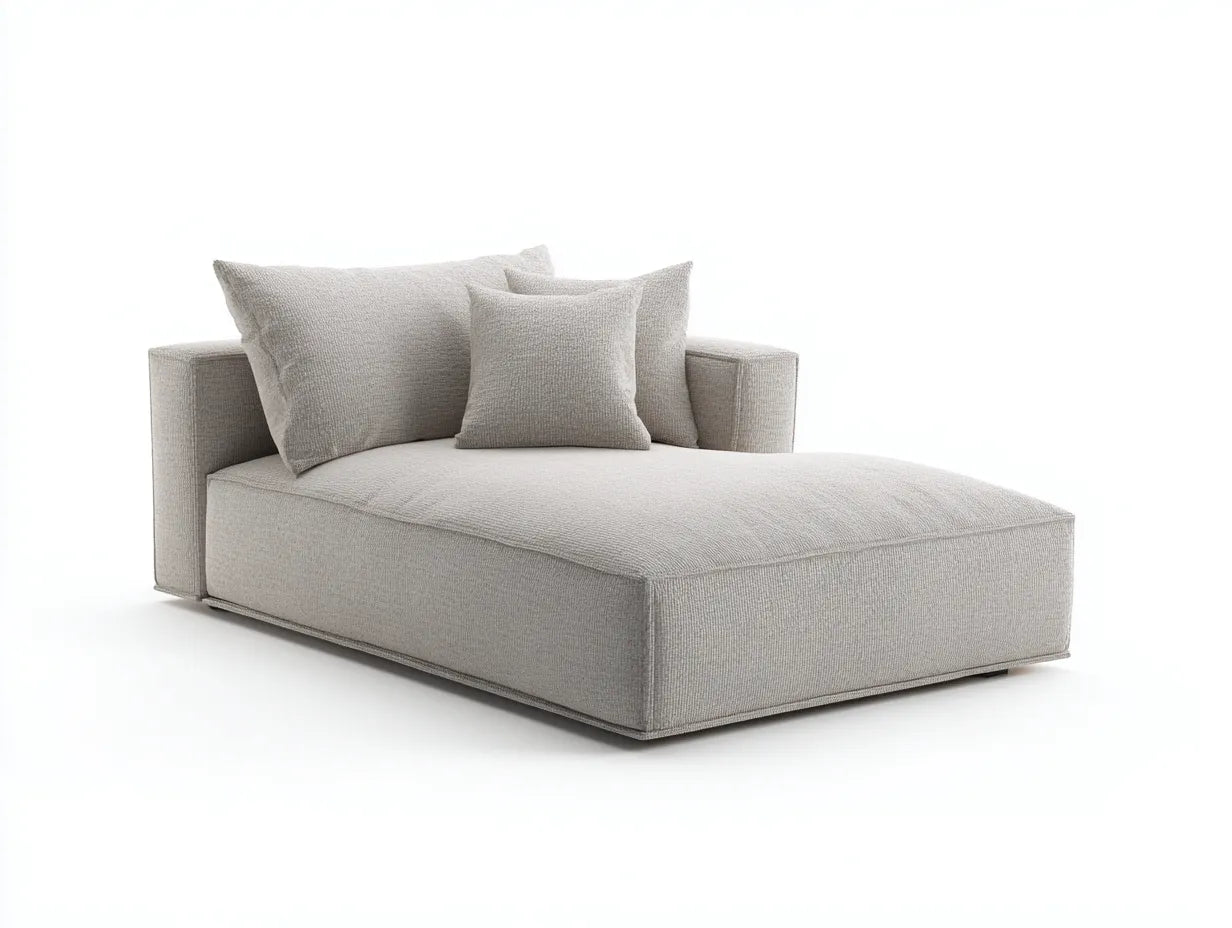 Chaiselongue Stoff 185x92x76 cm - Greige - breite Polsterfläche