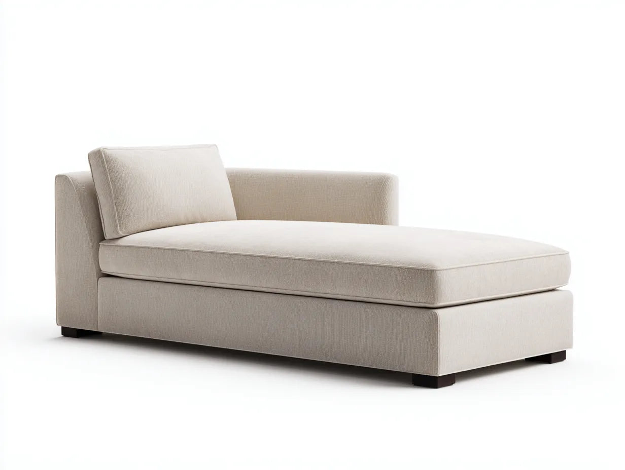 Chaiselongue Stoff 176x78x76 cm - Sandbeige - kompakte Liegeform