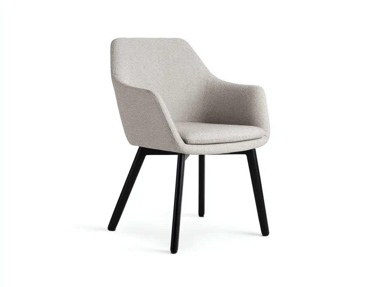 Esszimmerstuhl Stoff 59x56x83 cm - Grau und Schwarz - gepolsterte Armlehnen für Esszimmer