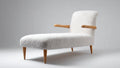 Chaiselongue Teddy-Stoff 172x72x80 cm - Weiß - helle Holzstruktur