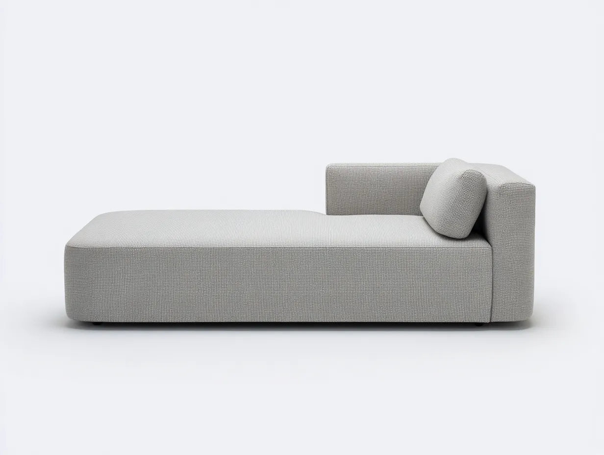 Chaiselongue Stoff 182x78x74 cm - Hellgrau - gerade Form