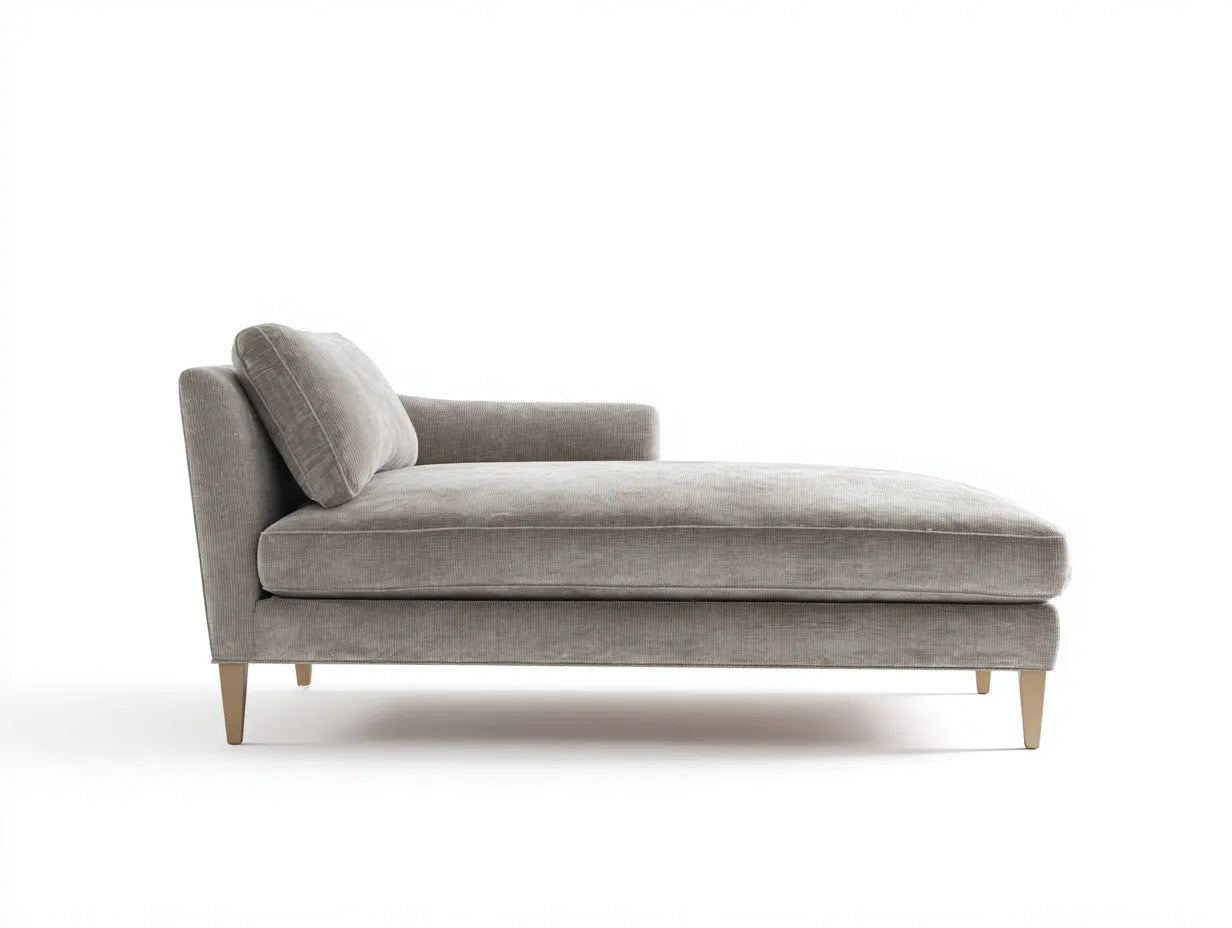 Chaiselongue Stoff 168x72x80 cm - Hellgrau - mit schlanken Füßen