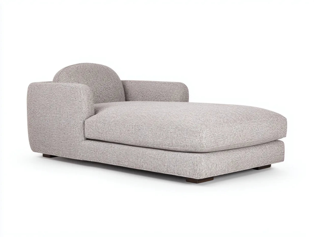 Chaiselongue Stoff 174x76x77 cm - Taupe - mit Bogenlehne