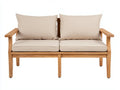 2-Sitzer-Sofa Holz Stoff 152x81x76 cm - Natur und Beige - zeitlos für Terrasse
