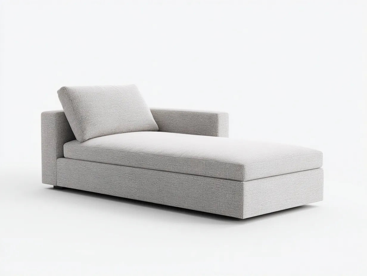 Chaiselongue Stoff 180x79x75 cm - Hellgrau - minimalistische Form