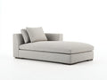 Chaiselongue Stoff 178x80x74 cm - Greige - mit gerader Armlehne