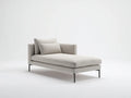 Chaiselongue Stoff 181x78x74 cm - Hellbeige - hohe Metallfüße