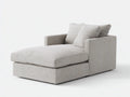 Chaiselongue Stoff 188x94x78 cm - Hellgrau - modulare Optik