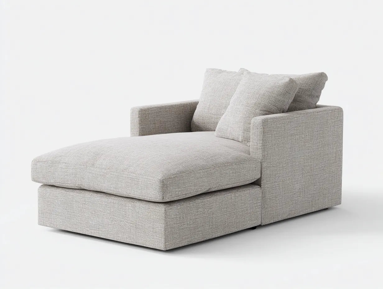 Chaiselongue Stoff 188x94x78 cm - Hellgrau - modulare Optik