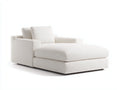 Chaiselongue Bouclé-Stoff 178x91x78 cm - Cremeweiß - niedrige Basis