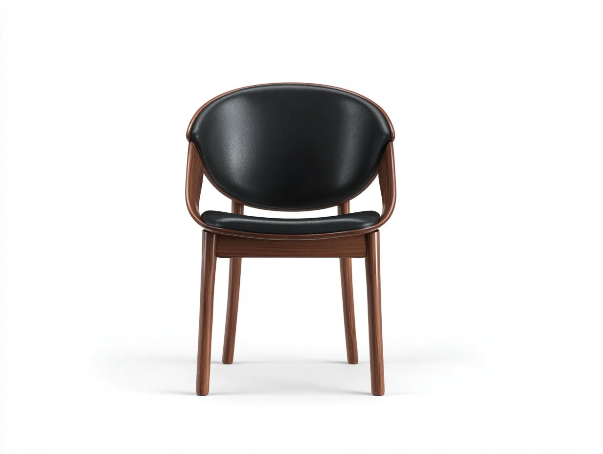 Esszimmerstuhl Holz 60x55x79 cm - Schwarz und Braun - mit runder Rückenform für Esszimmer