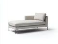 Chaiselongue Stoff 184x76x73 cm - Greige - schwarze Metallfüße